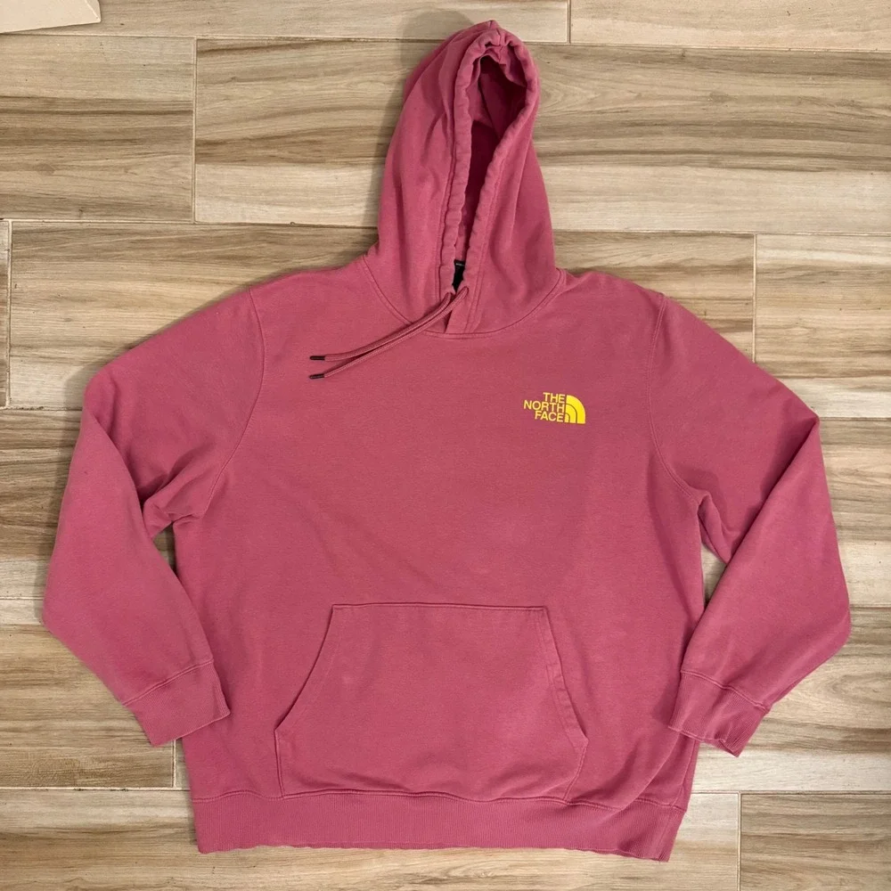 The North Face Mens Pink Never Stop Exploring Mountain Graphic Hoodie XXL
